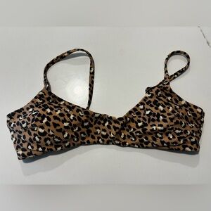 Aerie women's L scoop bikini top animal print swimwear